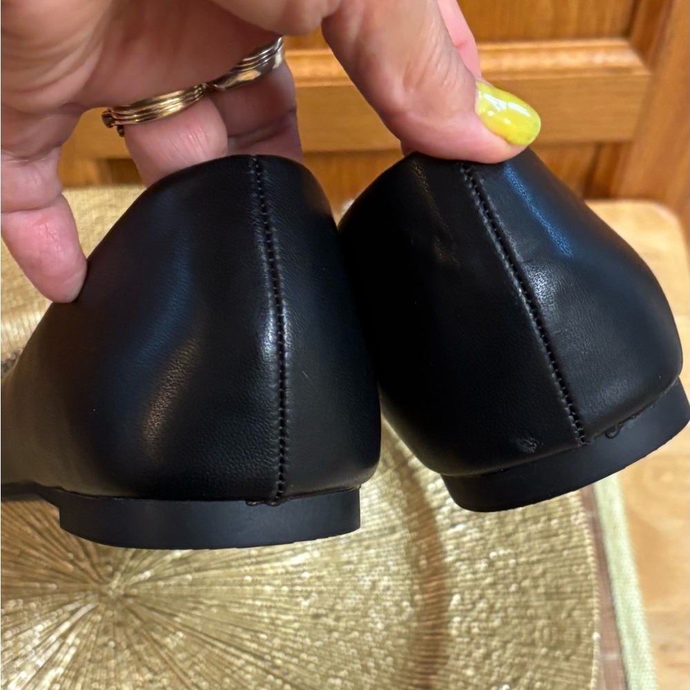 SM New York pointed toe silver bow black ballerina flats shoes - Picture 5 of 7
